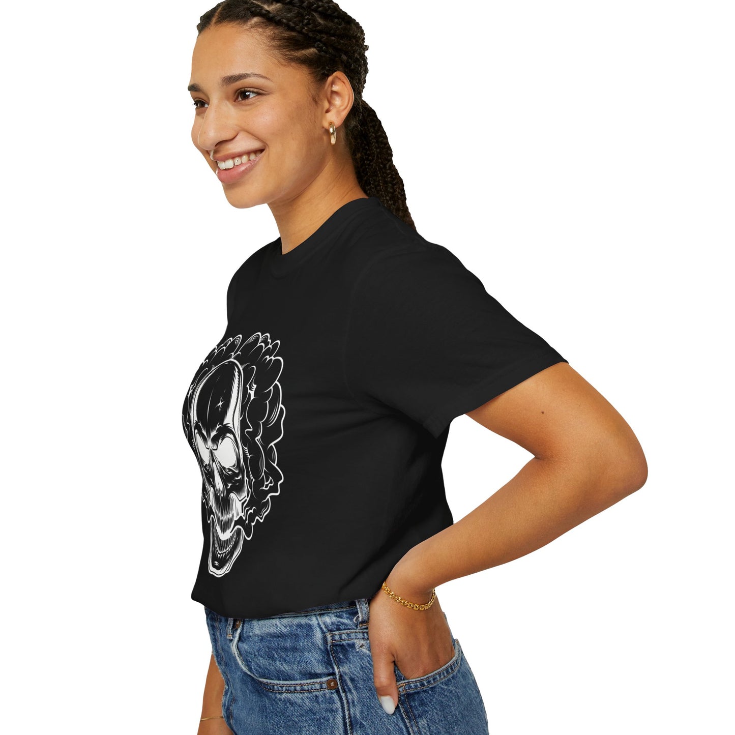 Unisex Cotton Tee Shirt with Skull