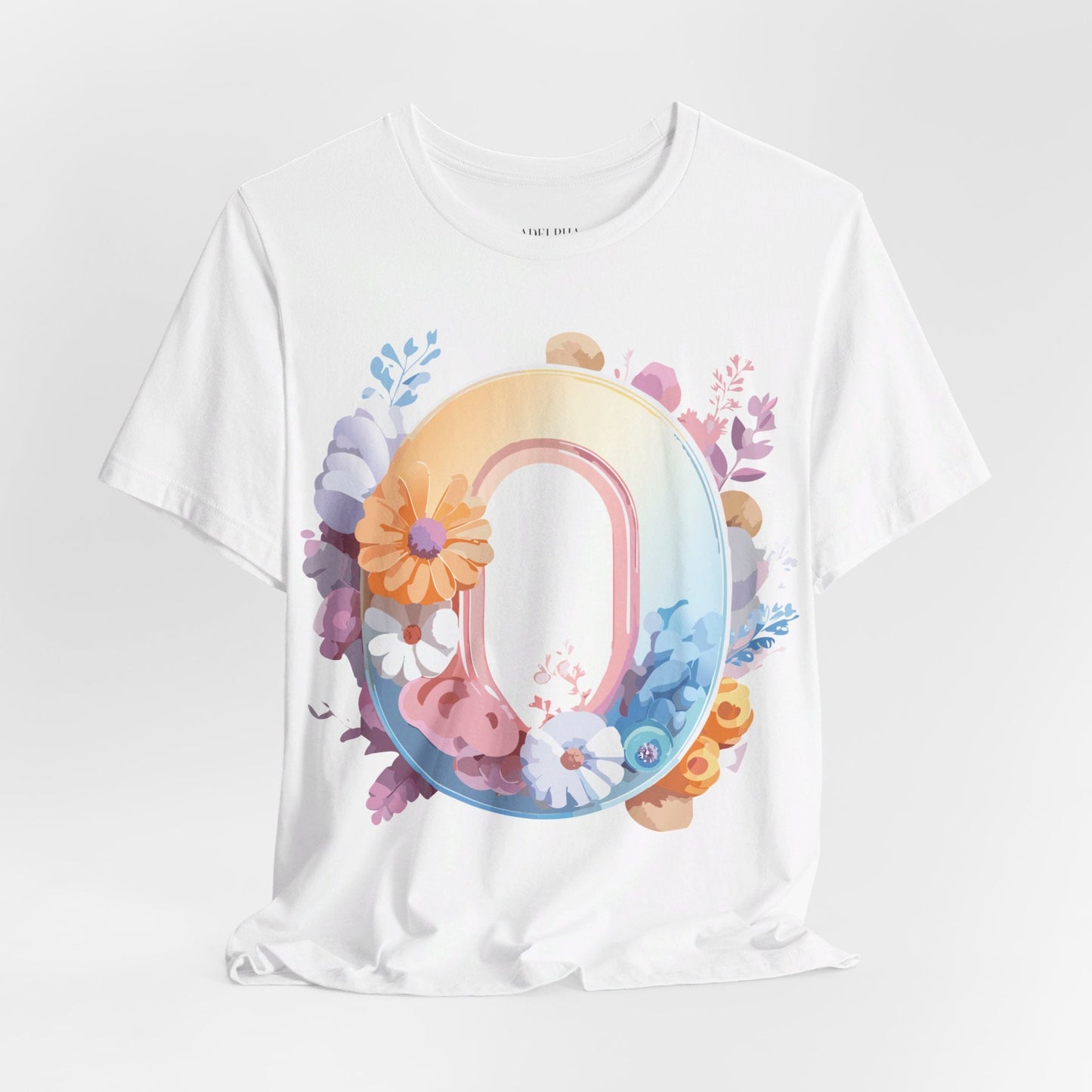 Letter O Graphic Tee Unisex Shirt Adelpha Vintage Inspired Art Design Short Sleeve