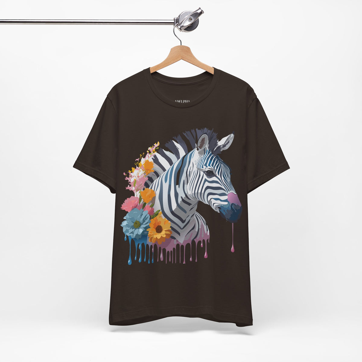 Zebra Graphic Unisex Cotton Bella+Canvas Tee with Art Animal Design e77