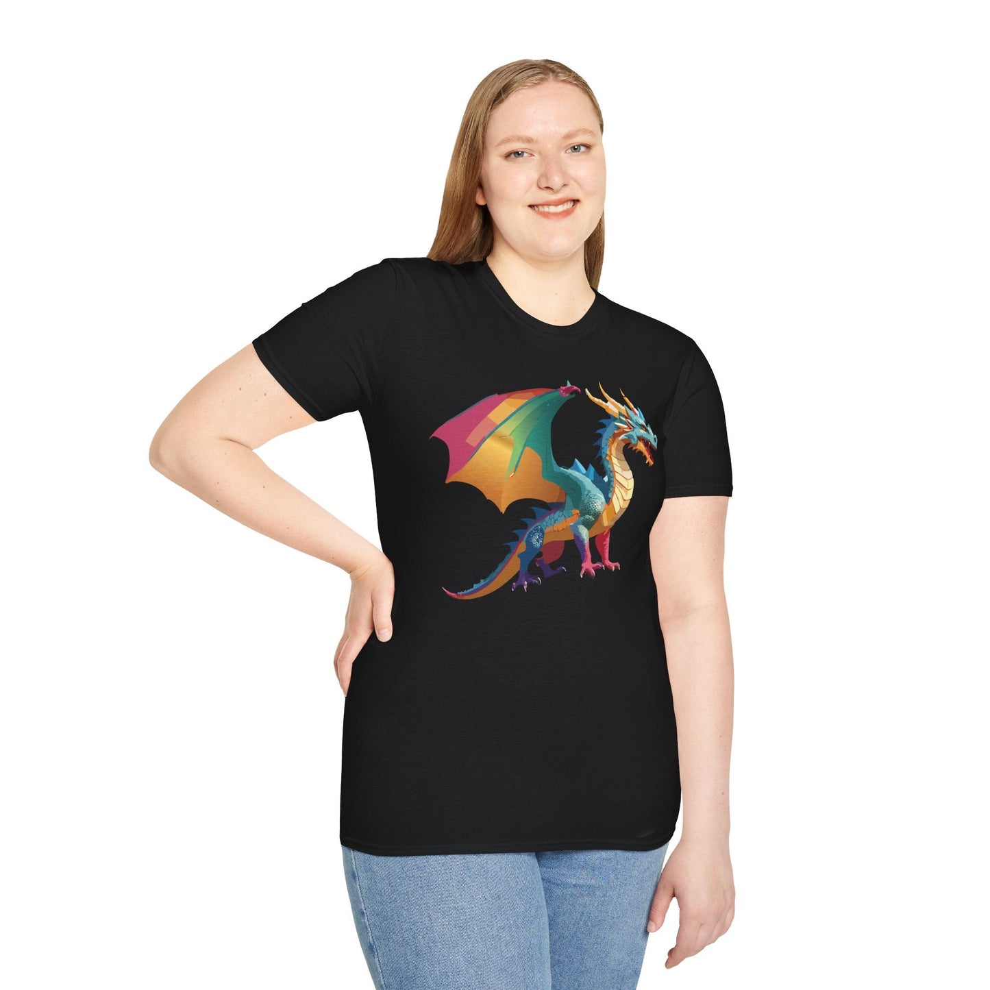Dragon T Shirt Unisex Dragon Shirt Animal Design Tee Softstyle 100 Percent Ring Spun Cotton