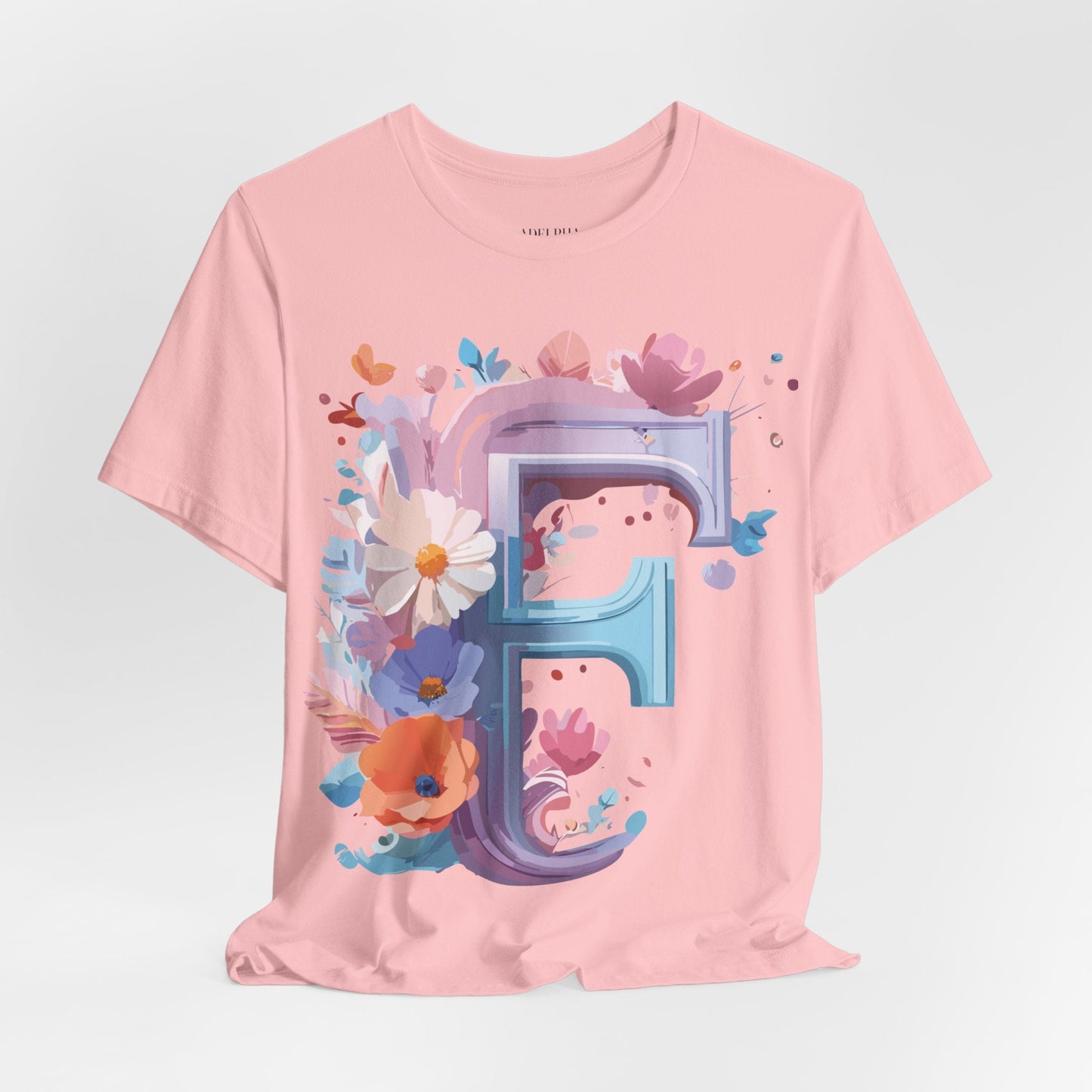 Letter F Graphic Tee Unisex Vintage Style Shirt Featuring Adelpha Artwork Premium Short Sleeve