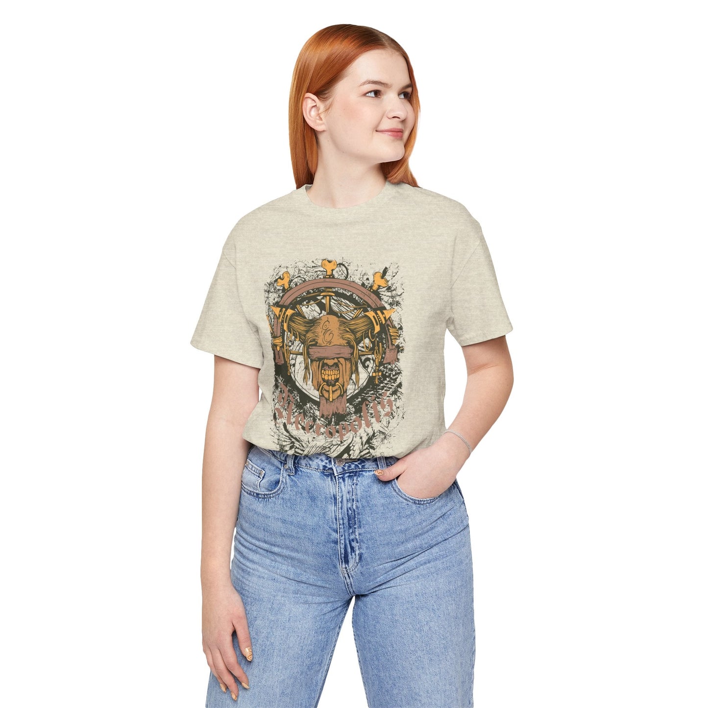 Skull Nordic Warrior Graphic Unisex Cotton T-Shirt r12