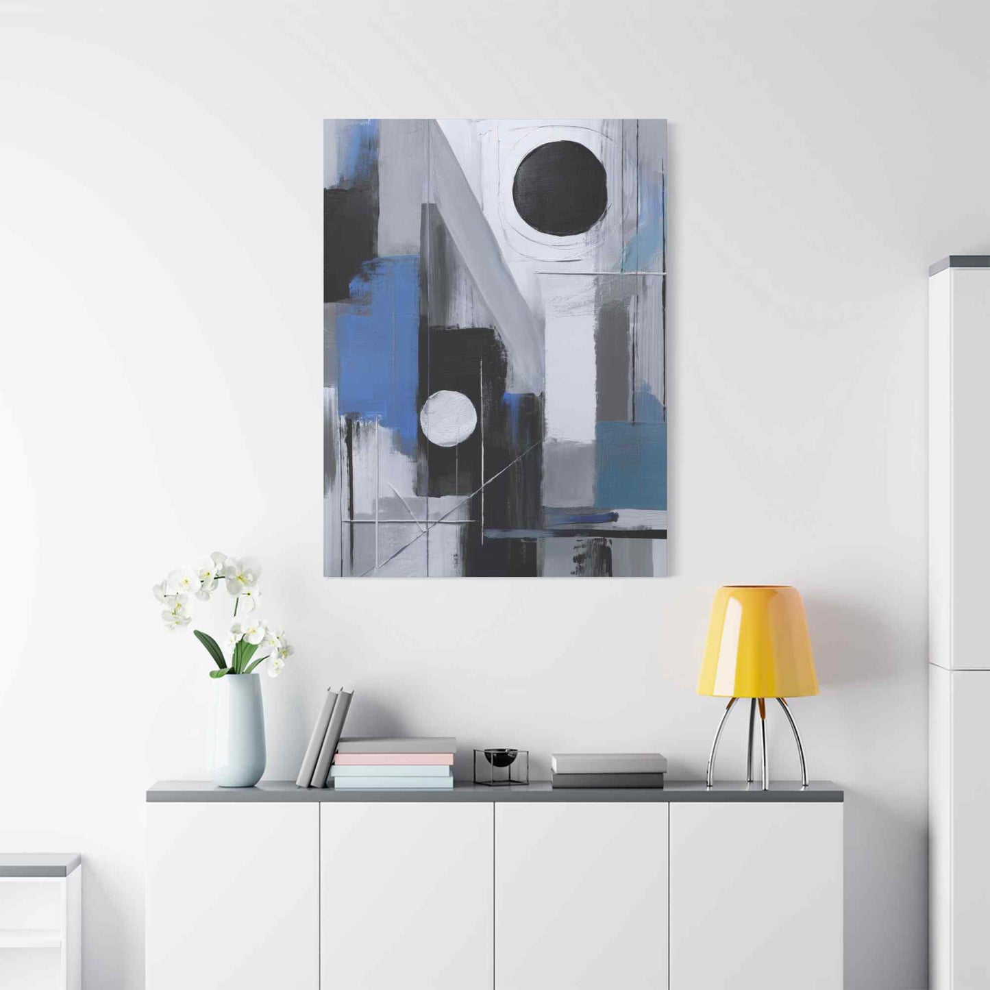Blue Abstract Painting Print Canvas 20x24,20x30,24x30, 24x32,24x36,30x40, 32x48,36x48,40x60 Pine-Wood Inner Frame ABS-27