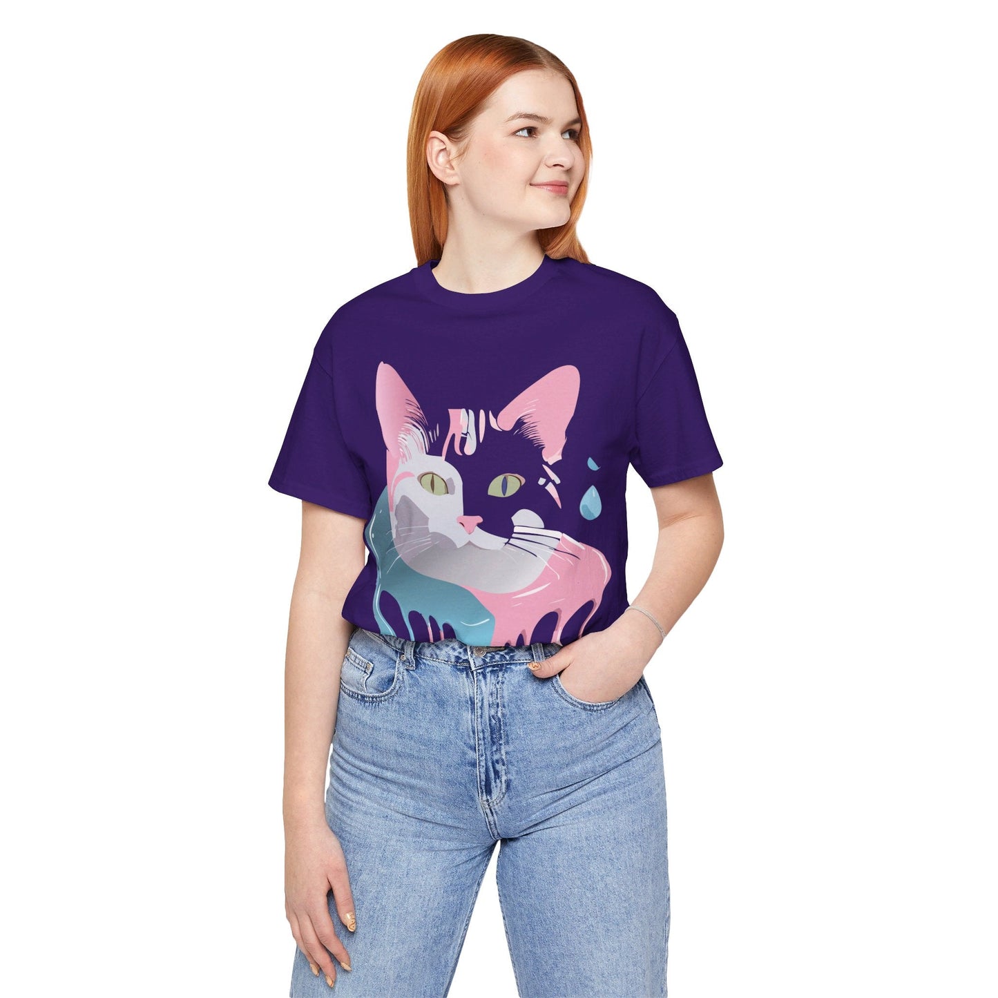 Cat Graphic Tee Unisex Short Sleeve T Shirt Adelpha Vintage Inspired Design