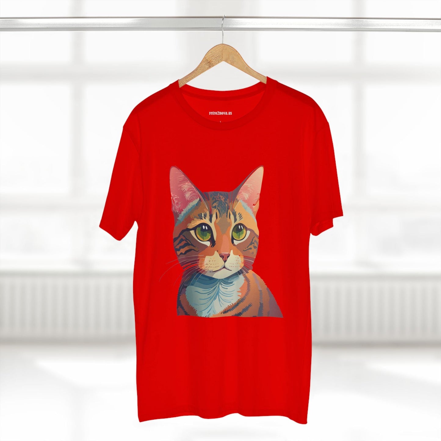 Retro2Nova Cat Art Tee Unisex Premium Cotton Shirt With Original Artwork Design Soft Breathable Comfort Everyday Wear