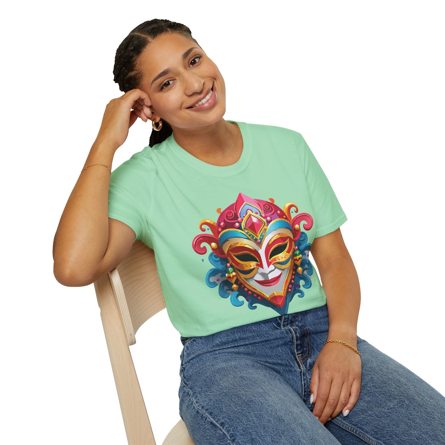 Mask Tee Shirt Unisex Masquerade Tees Softstyle 64000 100 Percent Cotton Lightweight Breathable