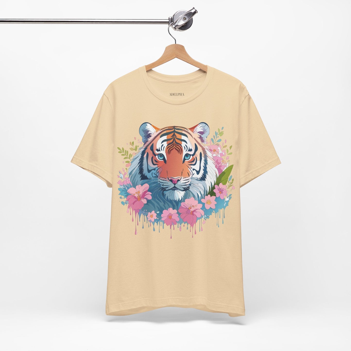 Tiger Graphic Tee Unisex Short Sleeve Jersey From Adelpha Vintage Inspired Artwork
