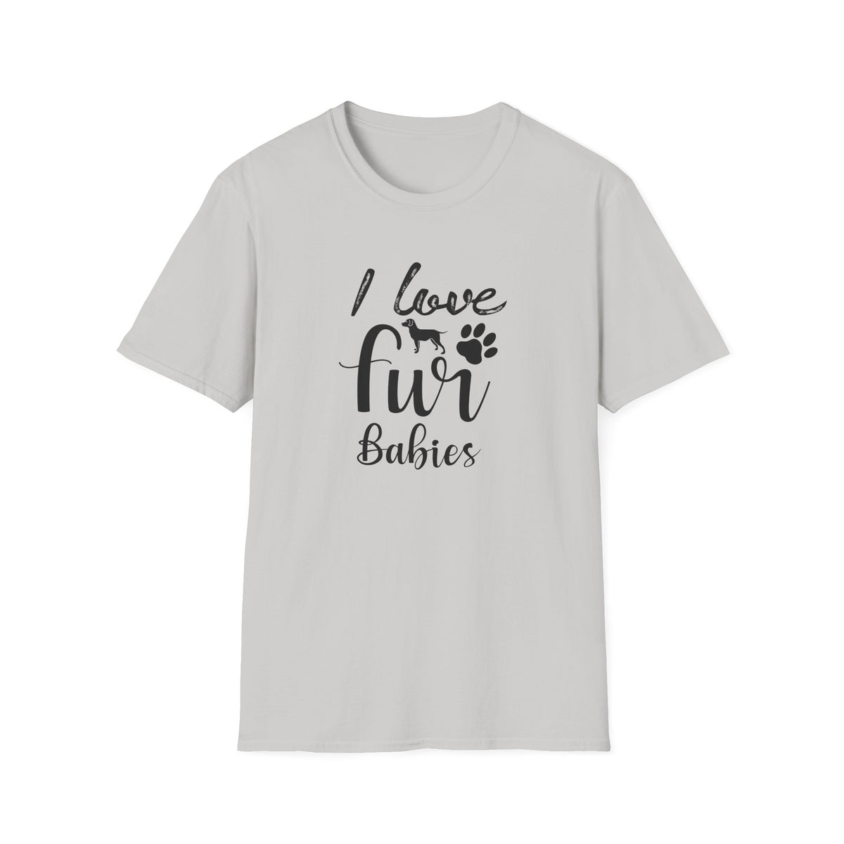 I Love Fur T-Shirt Dog & Cat Paw Graphic Tee for Pet Lovers Unisex Cotton T-Shirt Gildan Softstyle 64000 Tee