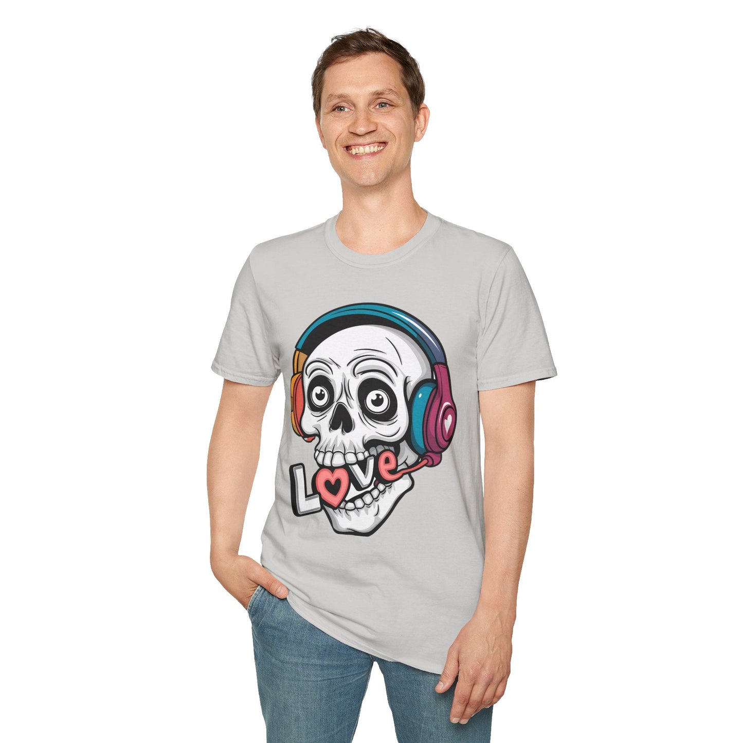 Skull Tee Shirt Unisex Skeleton Shirt With Skull Artwork Gildan Softstyle Cotton Tee