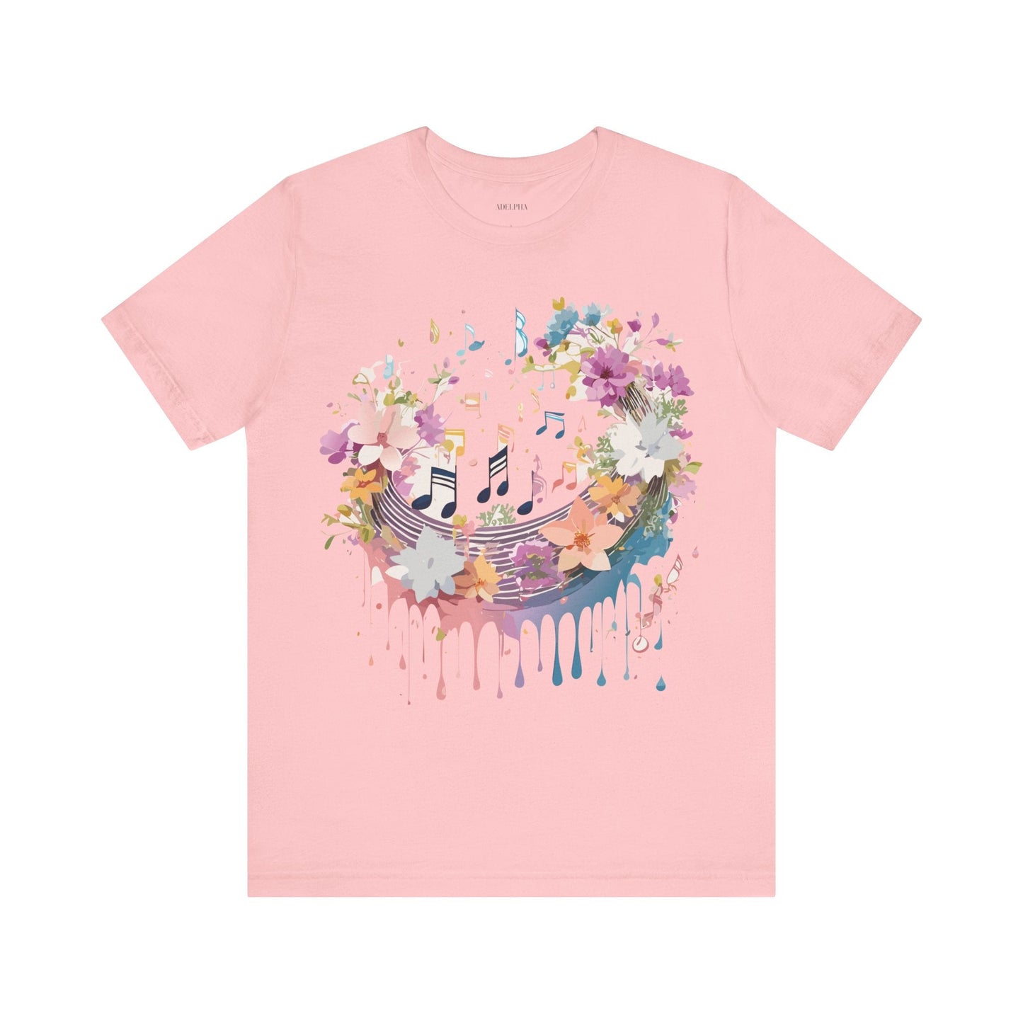 Music Graphic Unisex 100 Cotton Vintage Art with Musical Elements Tee 114