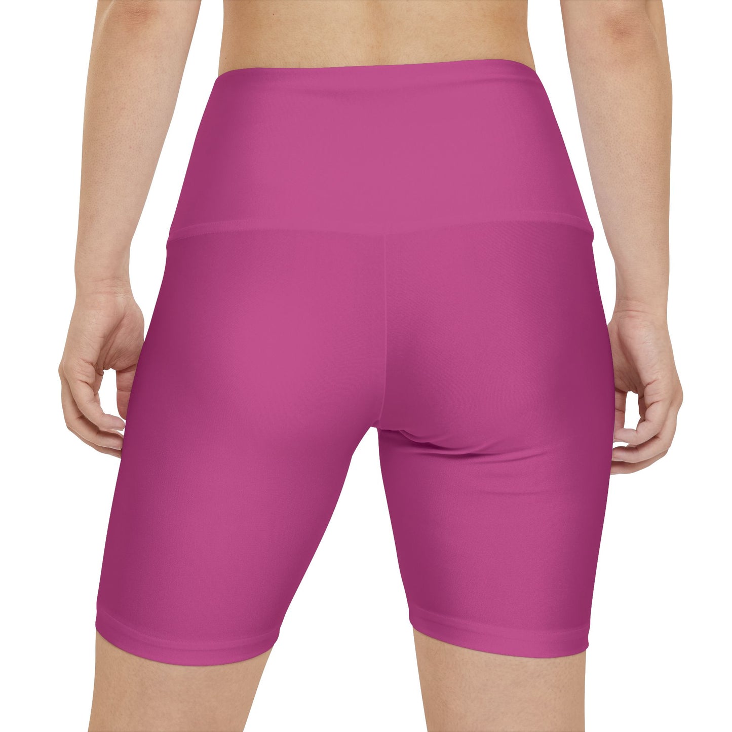Fuchsia Plum Pink Women's Workout Shorts — Solid High-Waist Biker Shorts for Exercise & Everyday Wear
