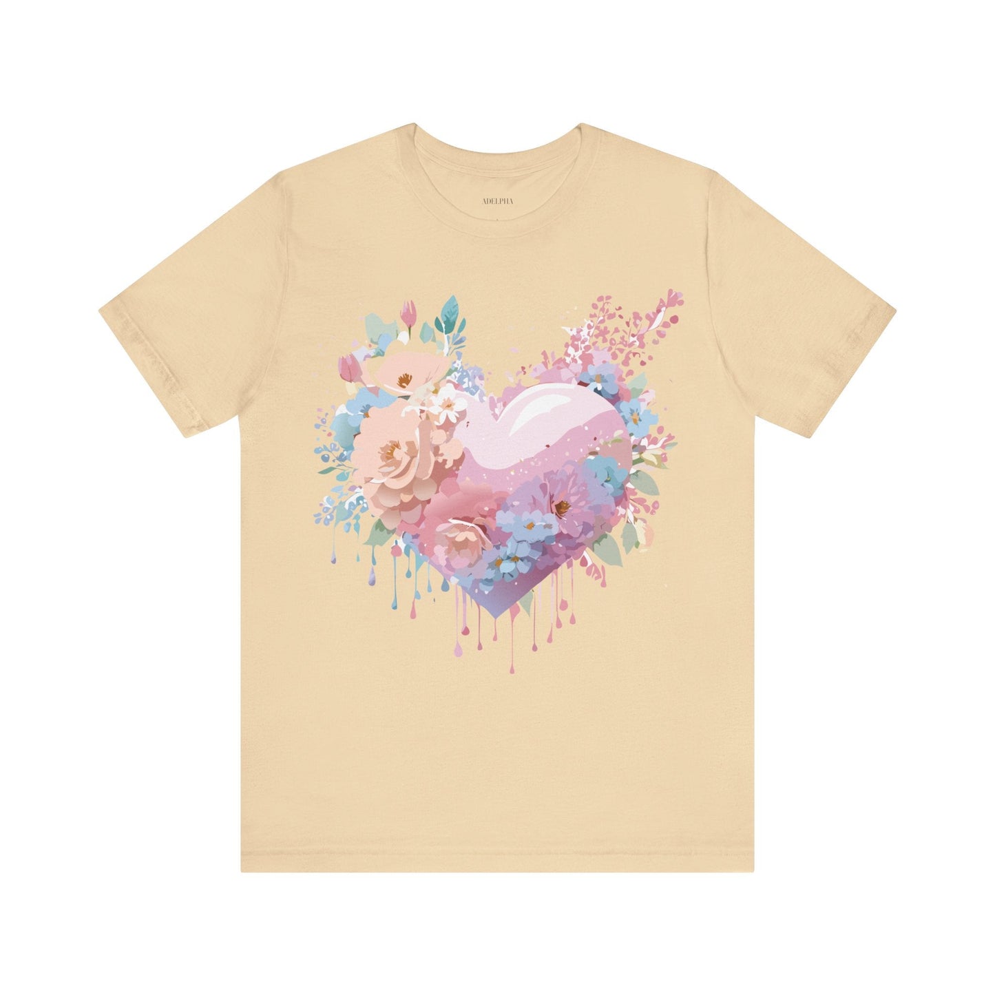 Valentine Day Graphic Unisex 100 Cotton Vintage Artwork with Love and Flower Design Tee 29