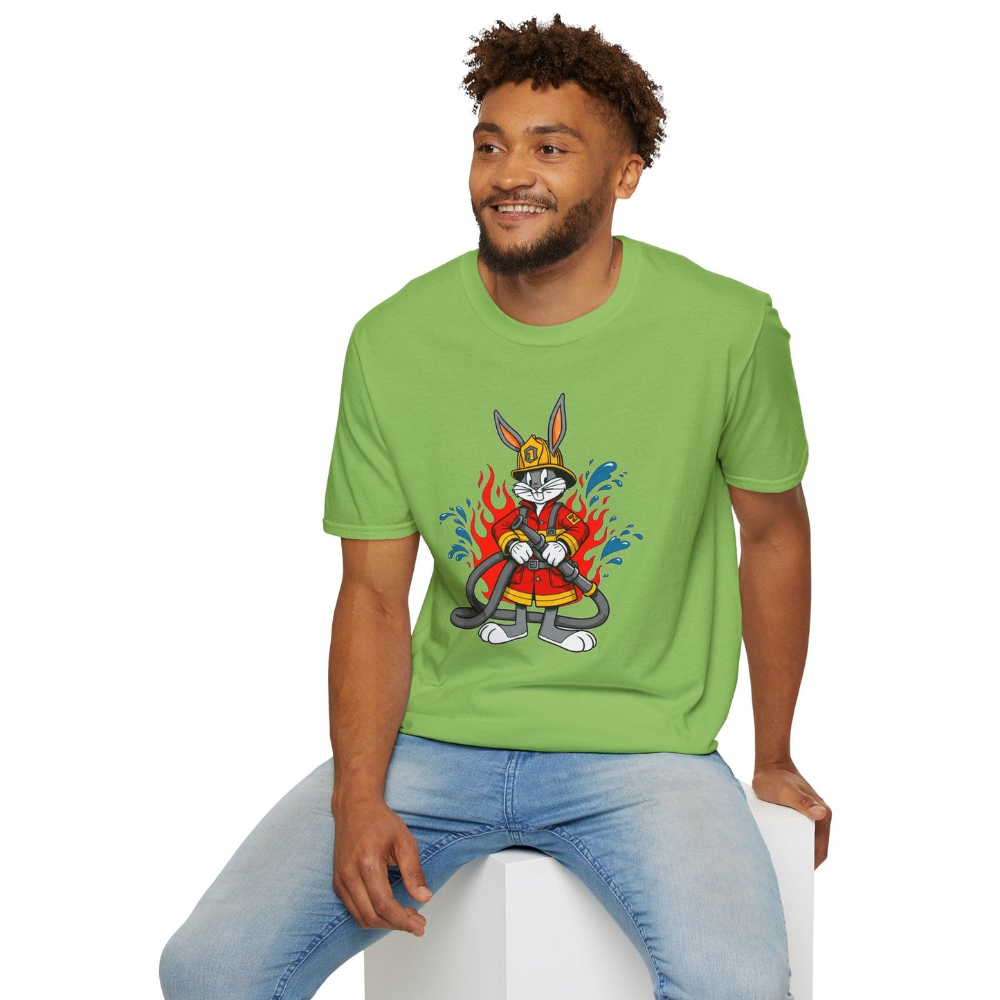 Cartoon Bunny Graphic Unisex Cotton Animal Animation Artwork Design Tee 42