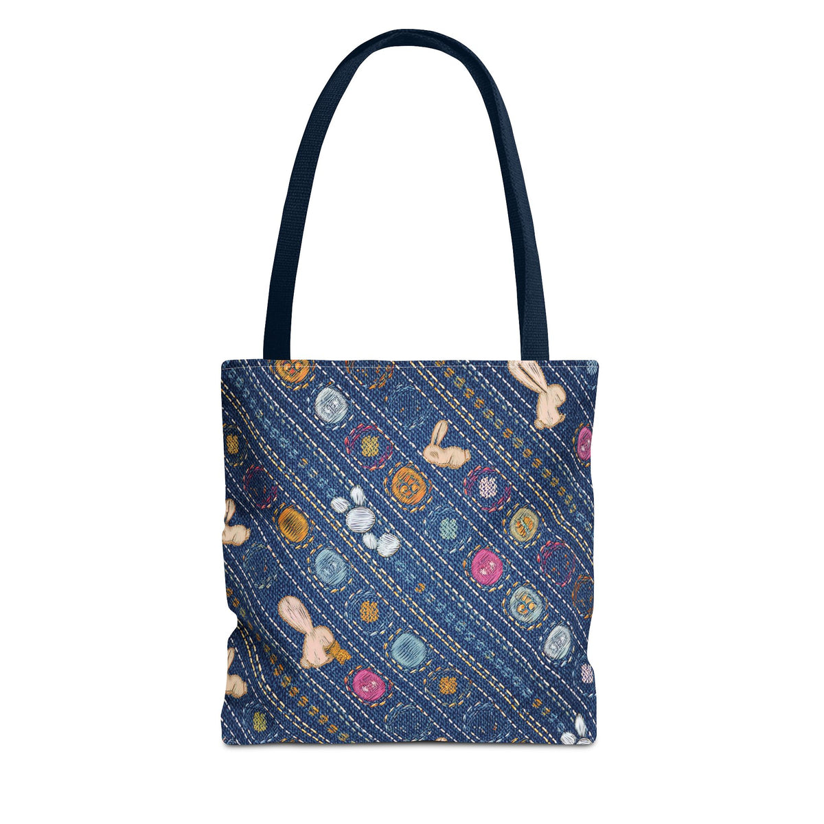 Easter Graphic Design Denim Fabric Imitation Print Unisex Canvas Bag Poly Spun 3 Sizes Tote Bag 204-11