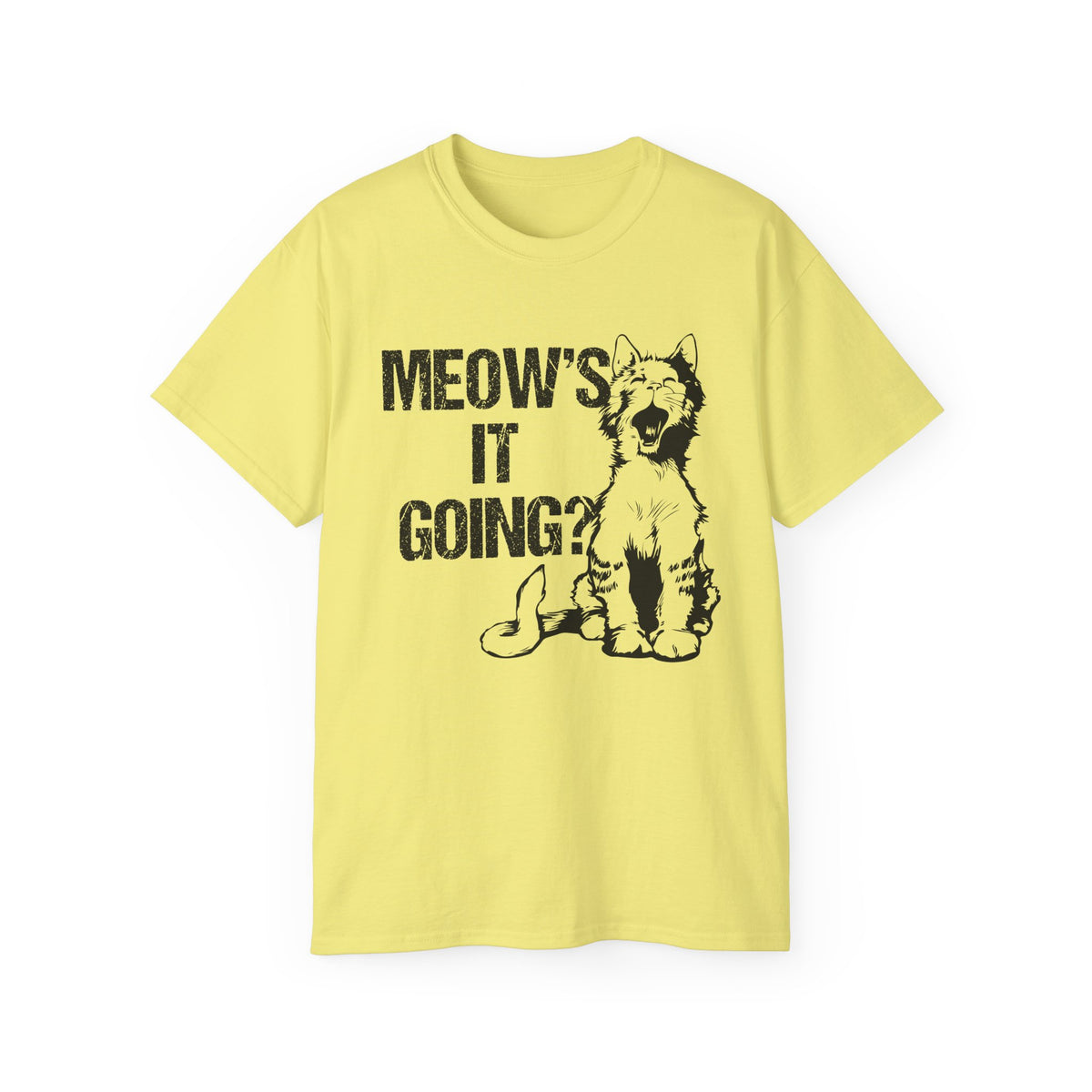 Meow's It Going? Cat Graphic Tee | Vintage Kitten Illustration