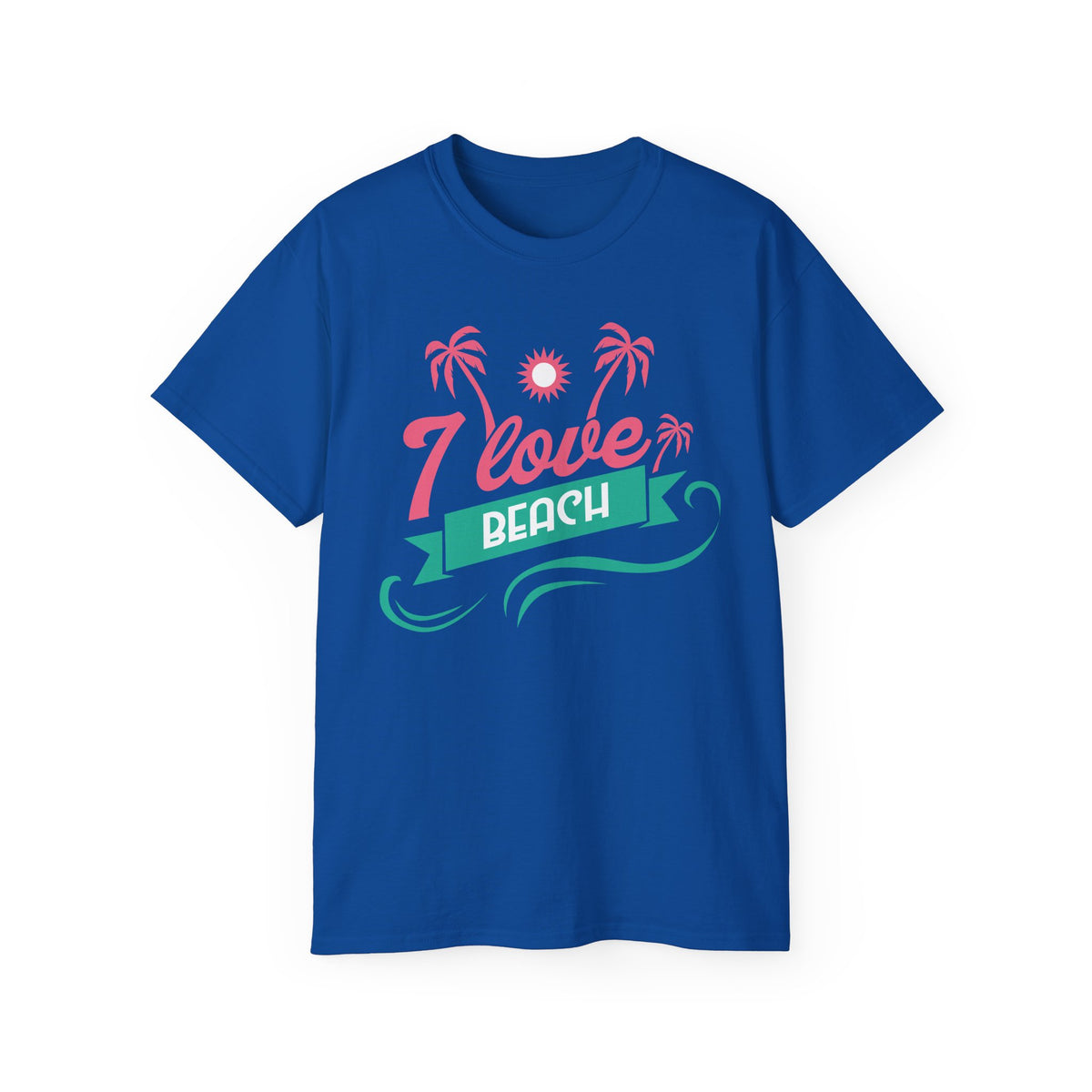 I Love Beach T-Shirt | Palm Trees Sun Waves Graphic Tee