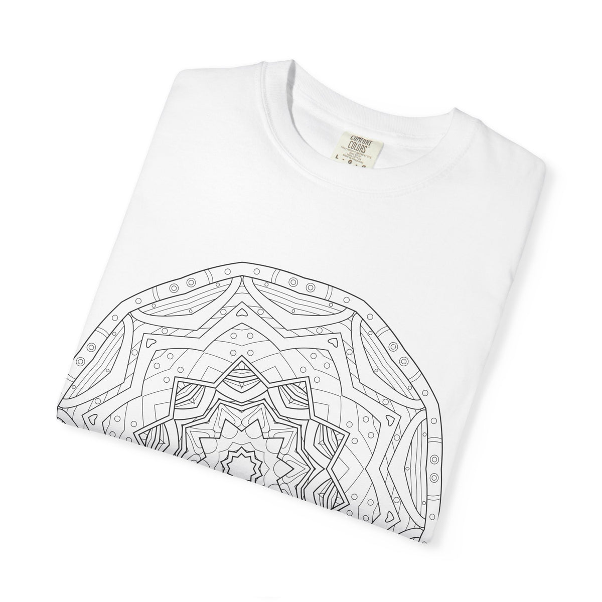 Unisex Garment Dyed Cotton T-Shirt with Mandala Graphic Design