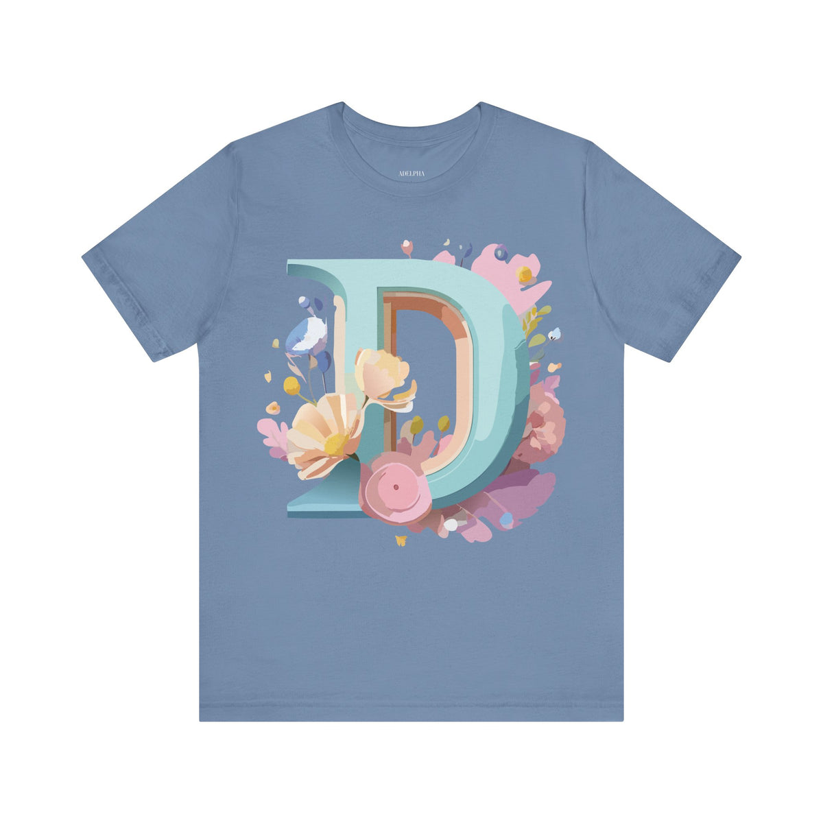 Letter D Graphic Unisex Cotton Bella+Canvas Tee with Art Letter Design