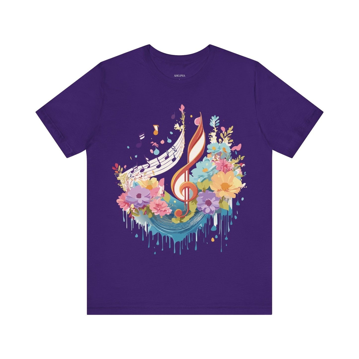 Music Graphic Unisex 100 Cotton Vintage Art with Musical Elements Tee 106