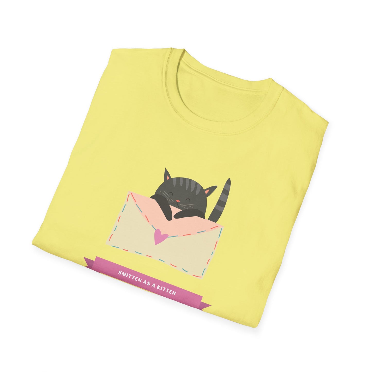 Cat Heart T-Shirt, T-Shirt with Love Cat, Valentine Day Tees with Animals, Unisex Cotton Tee with Art Design 34