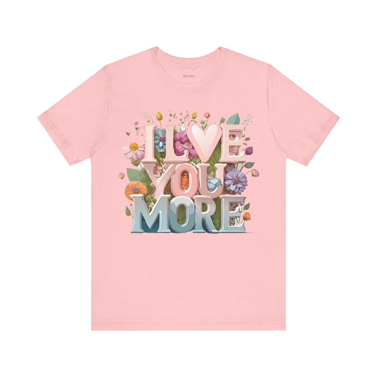 Valentine's Day Graphic Unisex Cotton Bella+Canvas Tee with Floral Art Design d136