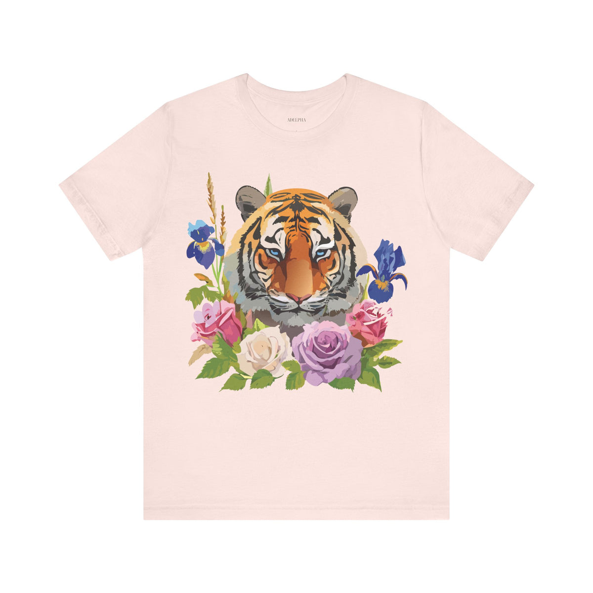 Tiger Graphic Unisex Cotton Bella+Canvas Tee with Art Animal Design d92
