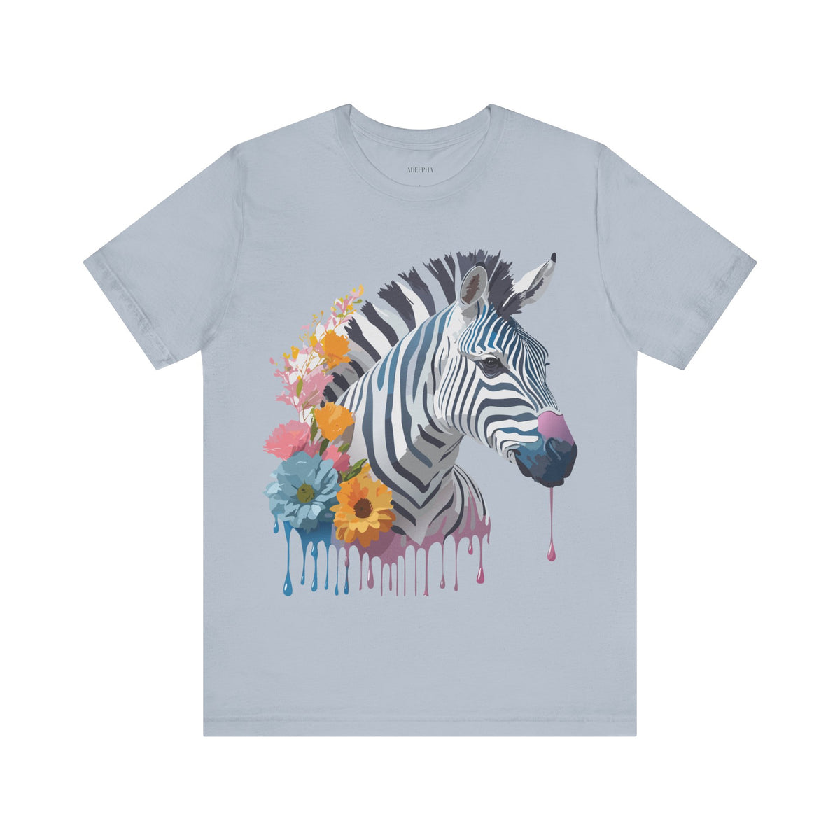 Zebra Graphic Unisex Cotton Bella+Canvas Tee with Art Animal Design e315