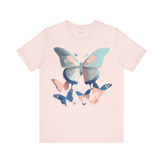 Butterfly Graphic Unisex Cotton Bella+Canvas Tee with Art Design n22