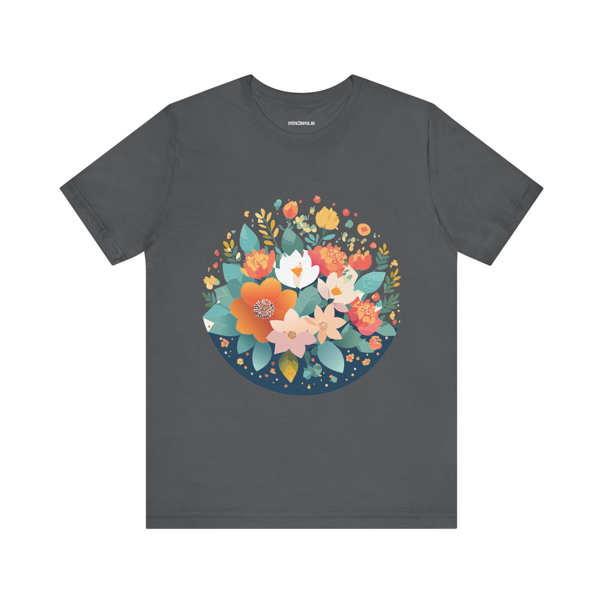 Floral Graphic Unisex Cotton Bella+Canvas Tee with Flowers Design ab100