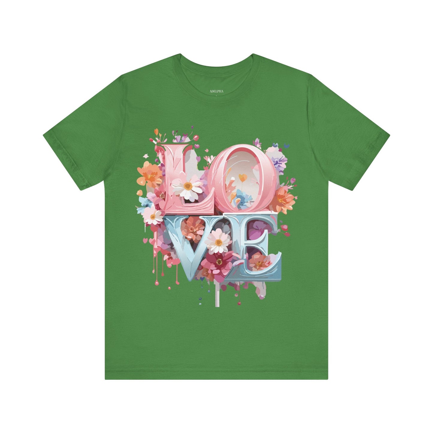 Valentine Day Graphic Unisex 100 Cotton Vintage Artwork with Love and Flower Design Tee 44