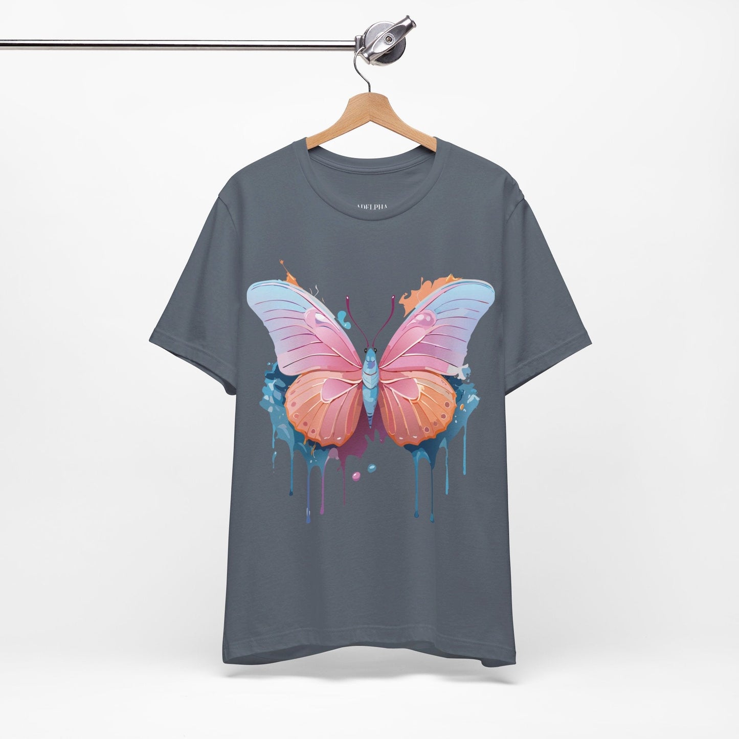 Butterfly Graphic Unisex 100 Cotton Lightweight Vintage Design Jersey Tee 88