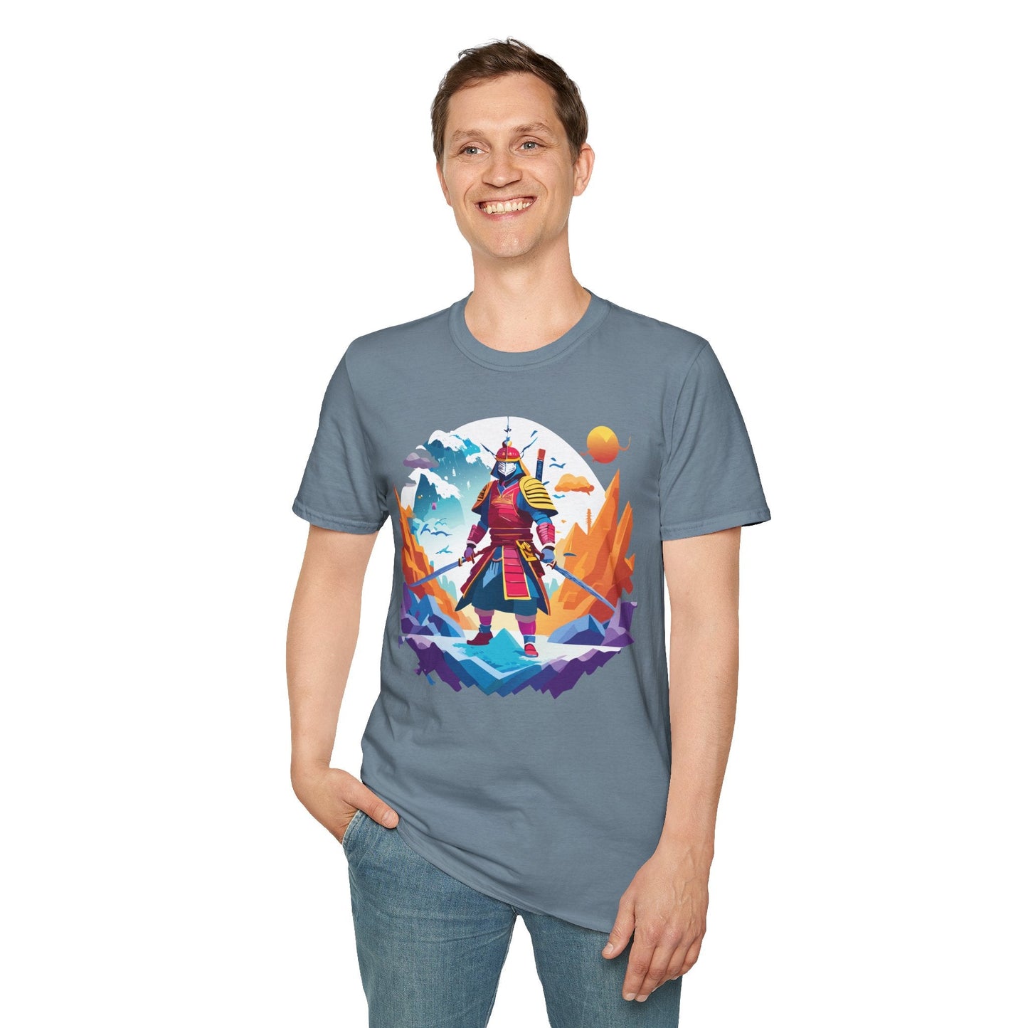 Samurai Shirt Unisex Short Sleeve T Shirt Gildan Softstyle 64000 100 Percent Ring Spun Cotton Tee