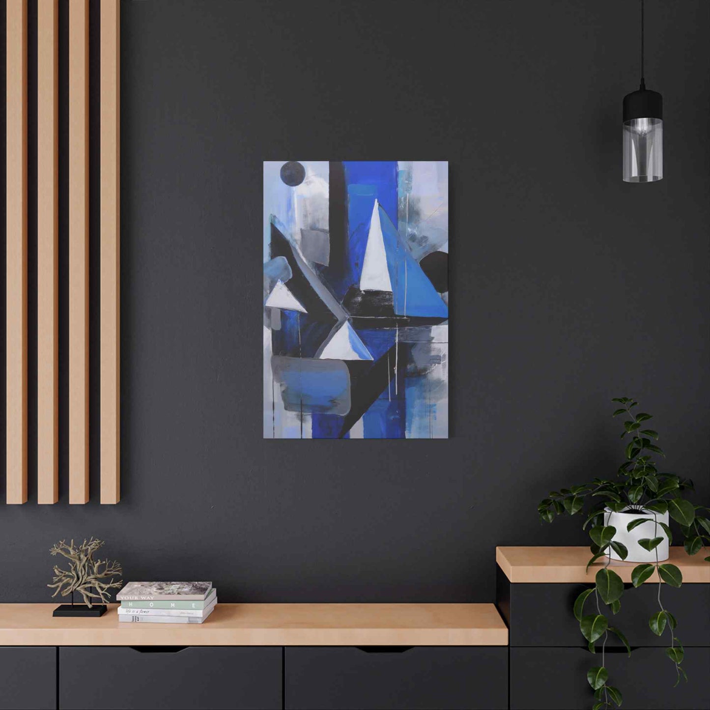 Blue Abstract Painting Print Canvas 20x24,20x30,24x30, 24x32,24x36,30x40, 32x48,36x48,40x60 Pine-Wood Inner Frame ABS-26