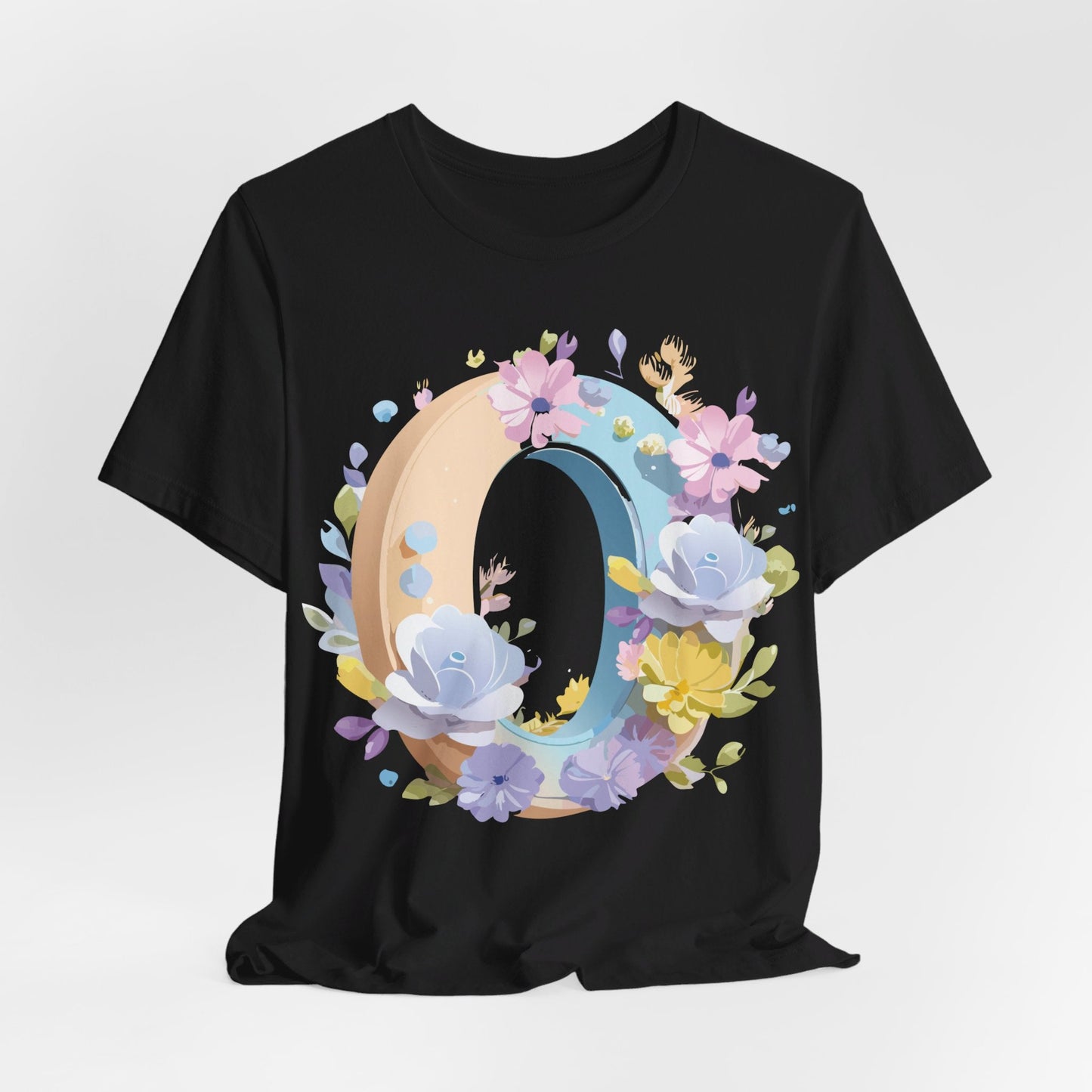 Letter O Shirt Unisex Graphic Tee With Vintage Inspired Art By Adelpha Premium Jersey Short Sleeve