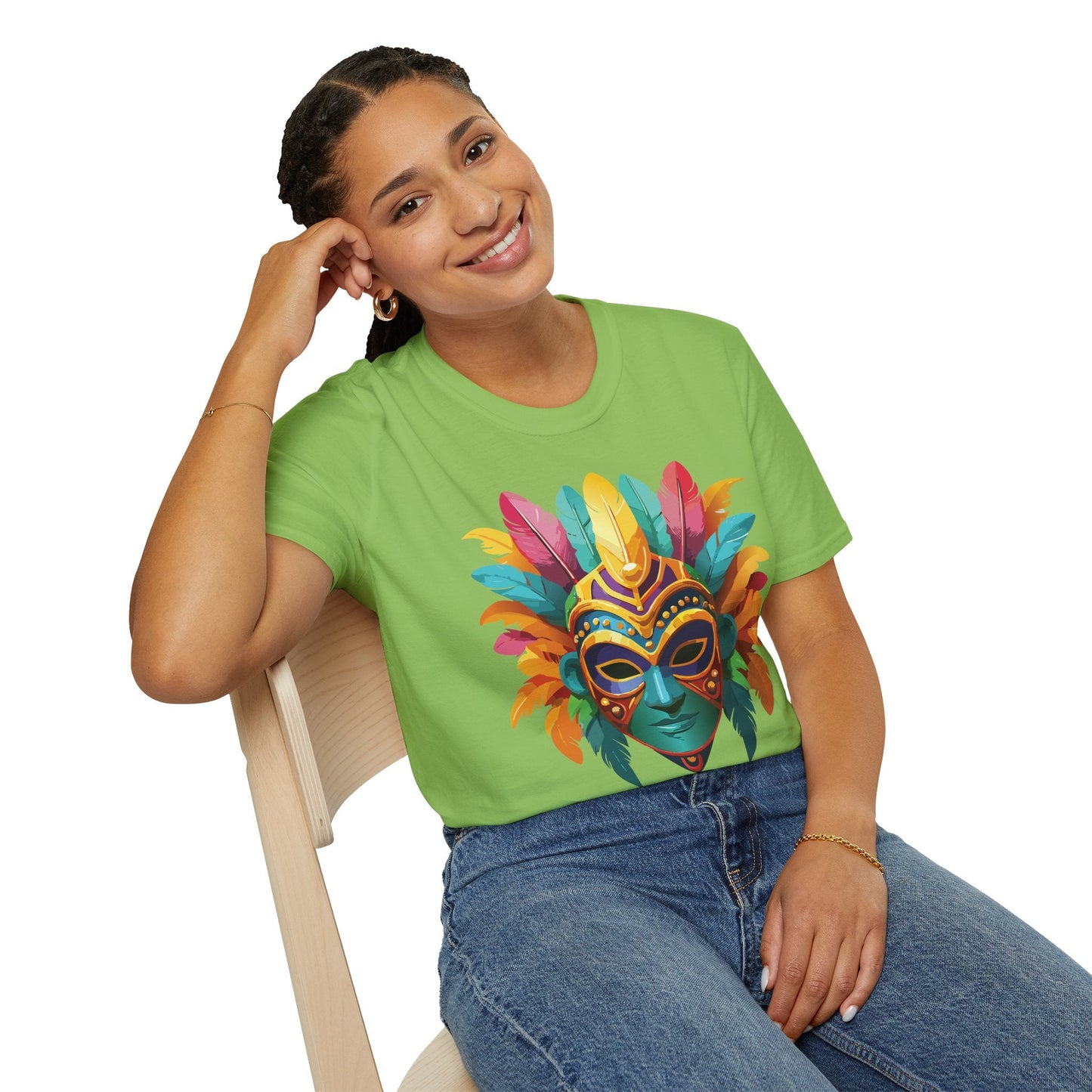 Mask Tee Shirt Unisex Masquerade Design Gildan Softstyle 64000 100 Percent Ring Spun Cotton Tee