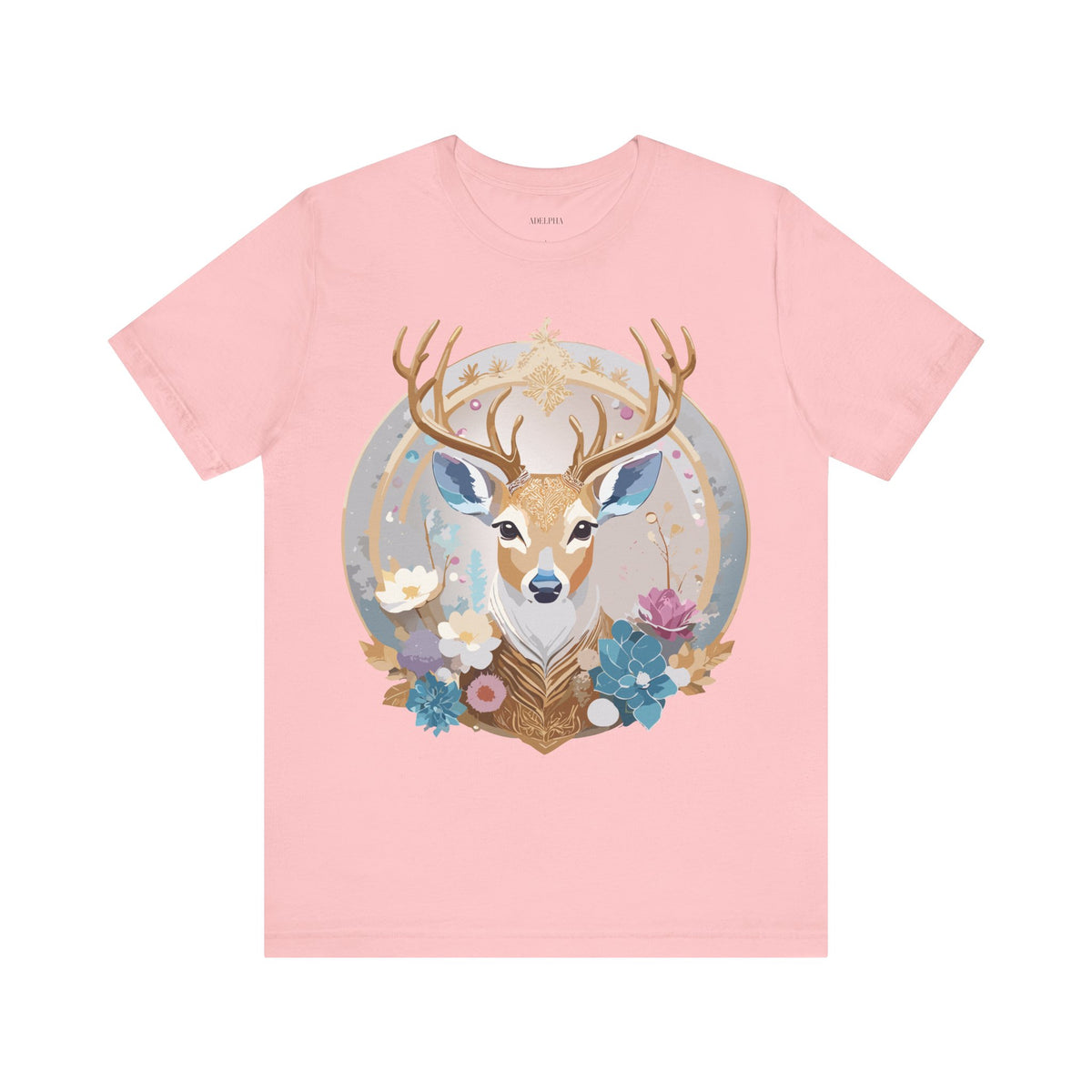 Medallion Graphic Unisex Cotton Bella+Canvas Tee with Floral Art Design m60