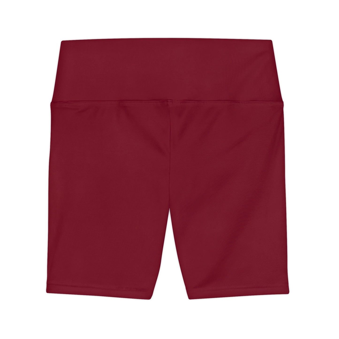 Burgundy Women's Workout Shorts — Burgundy High-Waist Bike Shorts for Exercise & Activewear