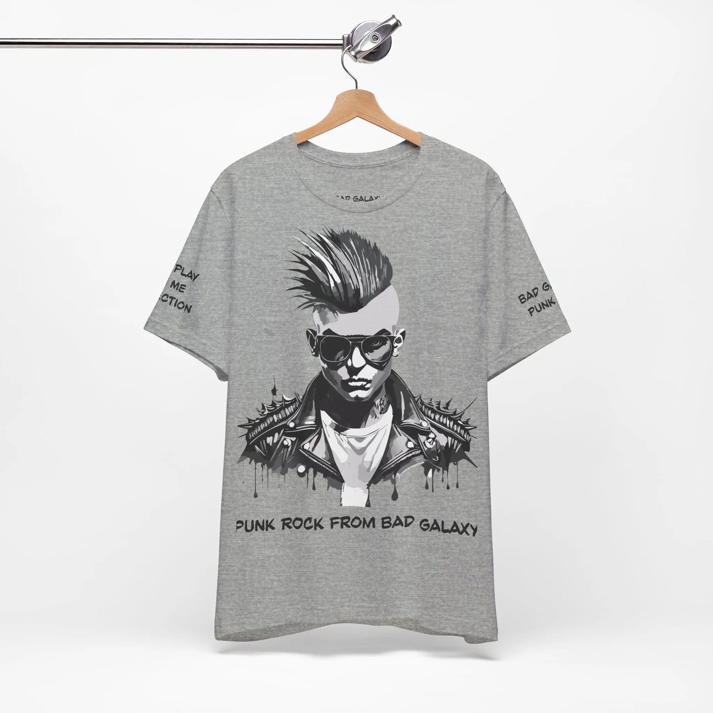 Punk Rock Tee Shirt From Bad Galaxy Made To Order 100 Percent Cotton Eco Friendly Inks