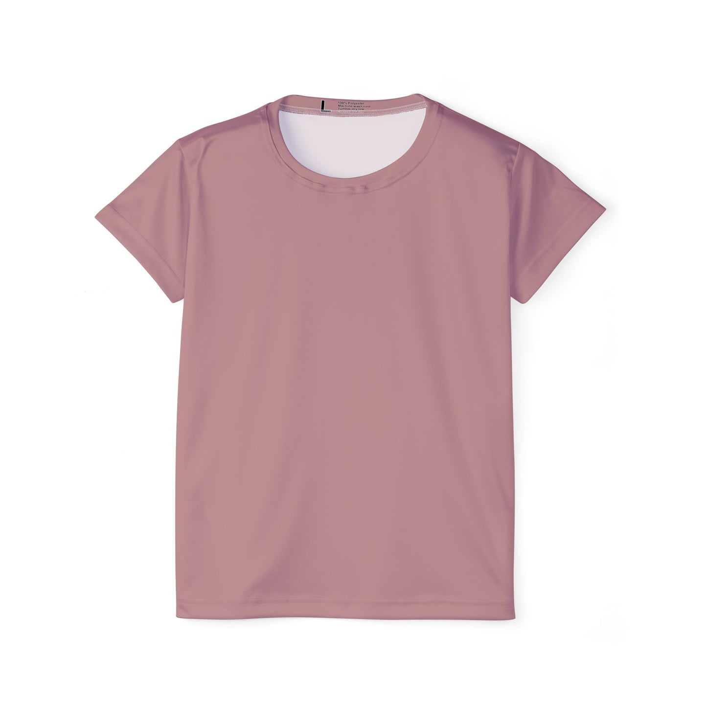 Rosy Taupe Women's Sports Jersey Short Sleeves 100% Poly Solid Mauve Color Print Athletic Tee