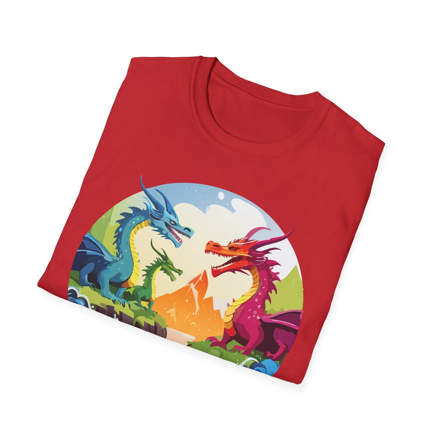 Dragon Graphic Unisex Cotton Softstyle Art Design Tee With Animals 18