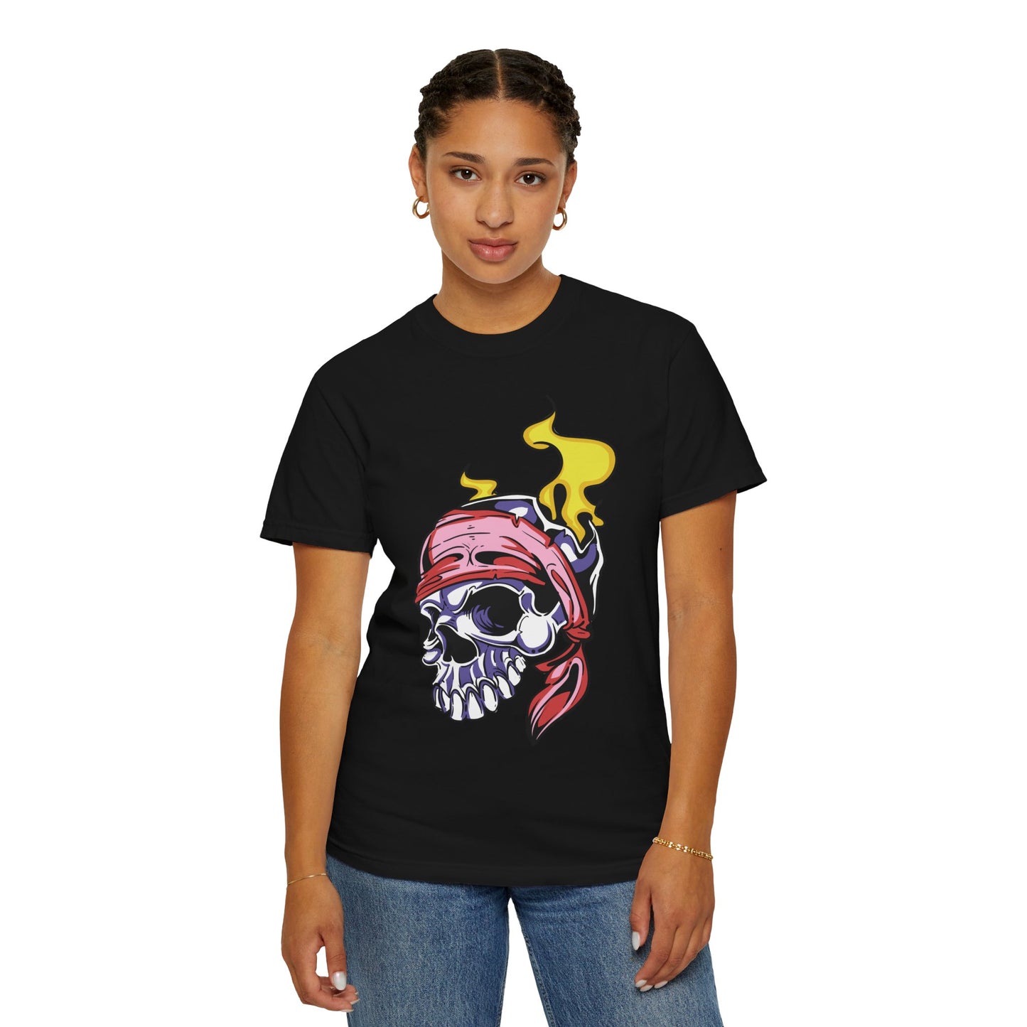 Unisex Cotton Tee Shirt with Skull