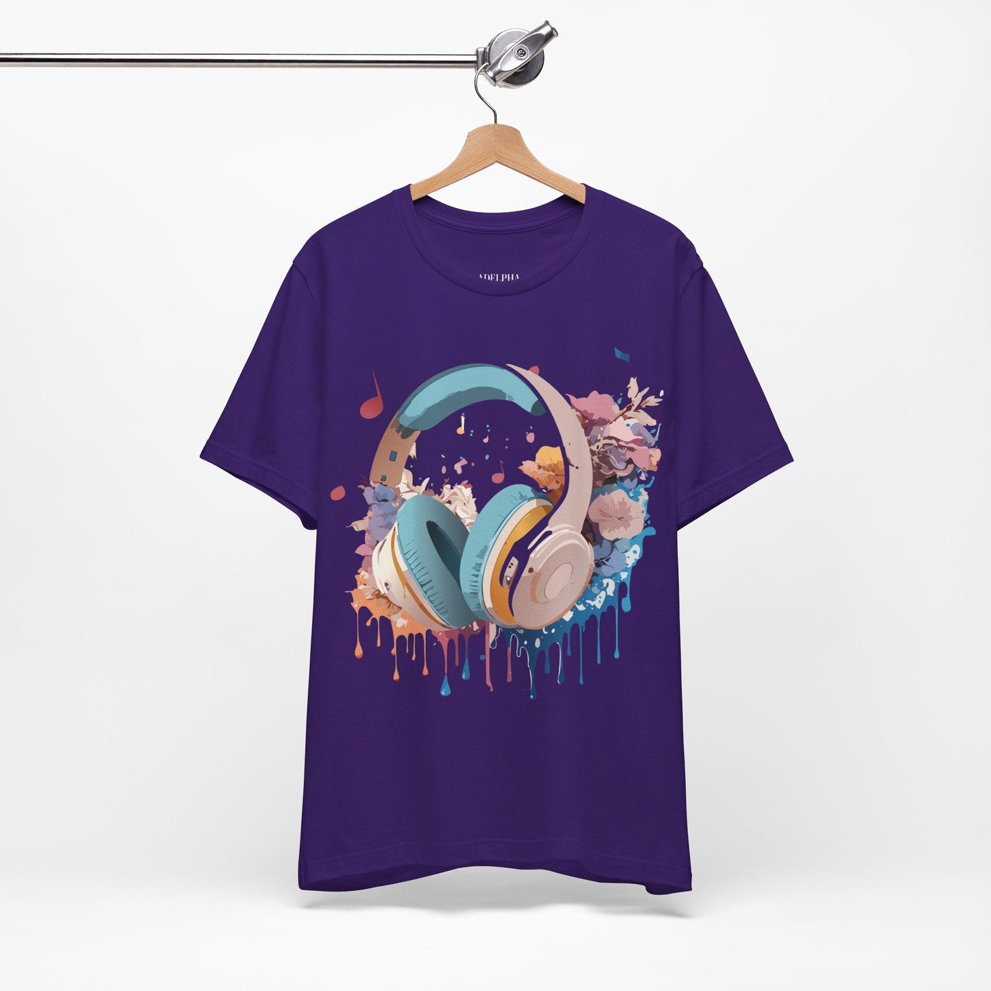 Music Graphic Unisex 100 Cotton Vintage Art with Musical Elements Tee 1