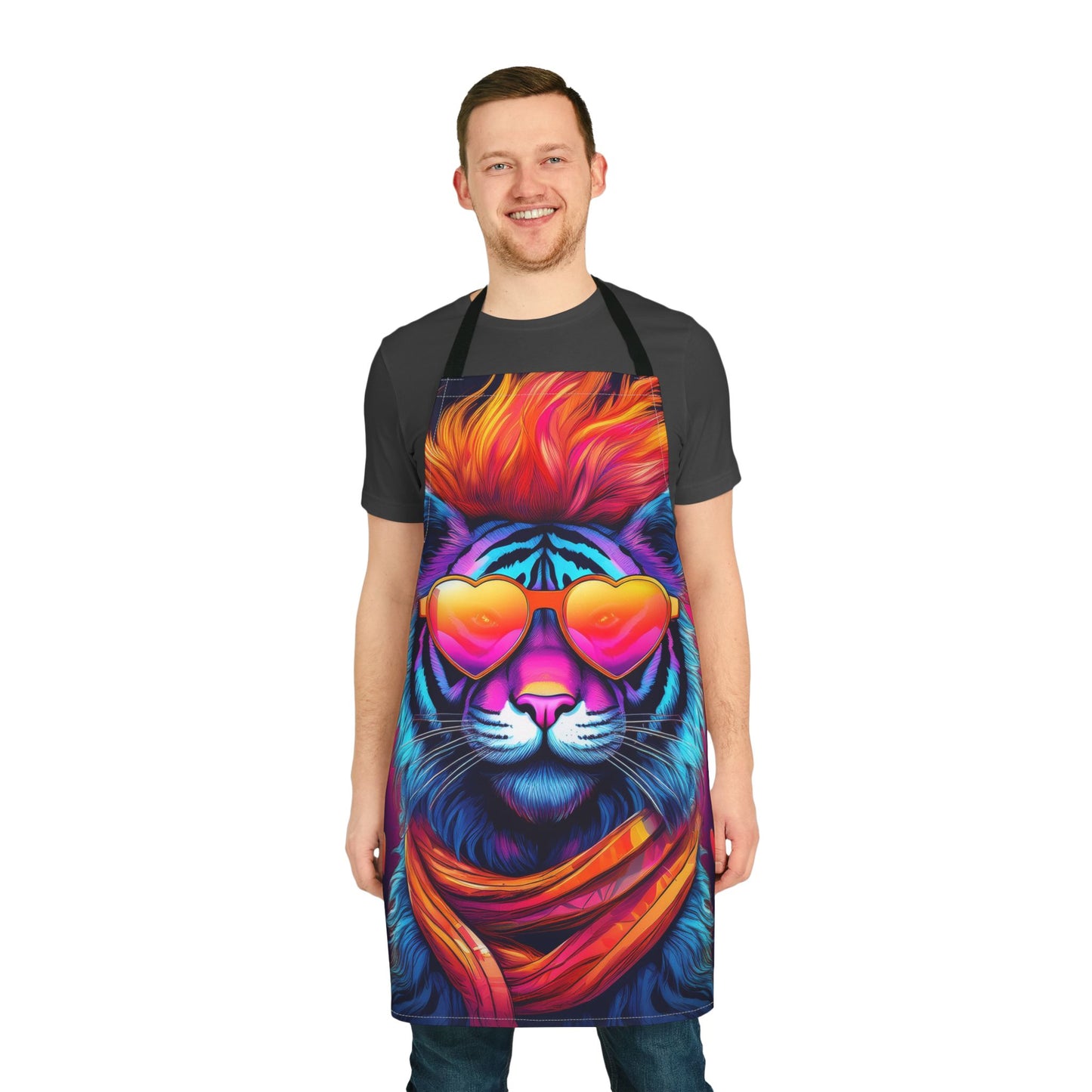 Tiger 100% Polyester Stain-resistant 31.5 x 25.6 | Art Print Canvas Apron 7