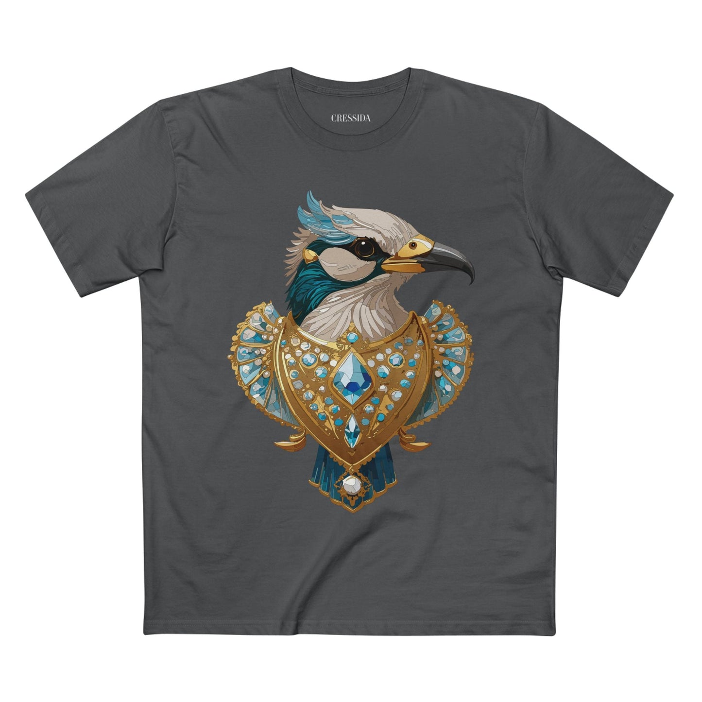 Bird Graphic Unisex 100 Cotton Tee With Unique Animal Golden Medallion Art Design 17
