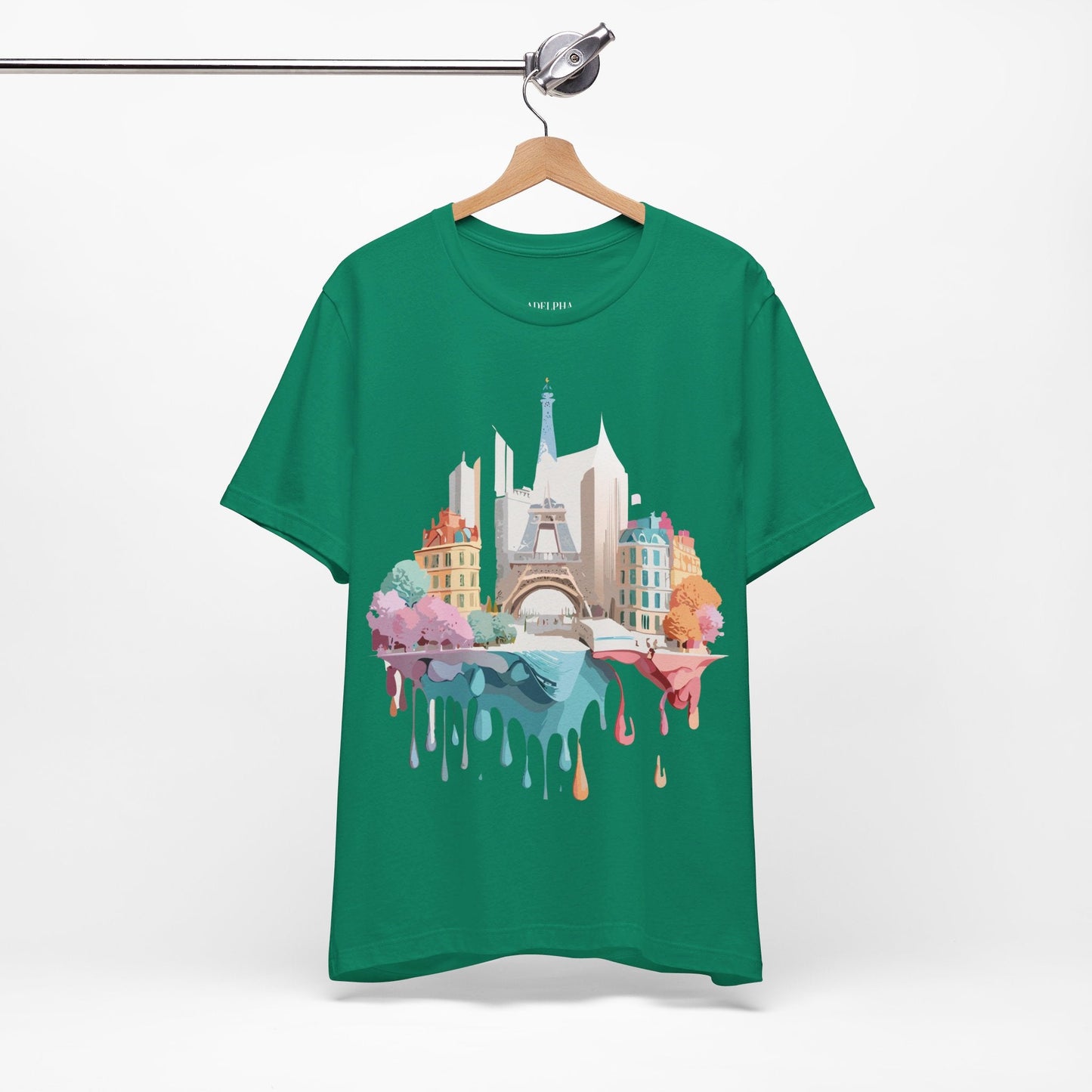Paris Tourist Graphic Tee Unisex Jersey Short Sleeve Shirt by Adelpha Art Design Vintage Inspired