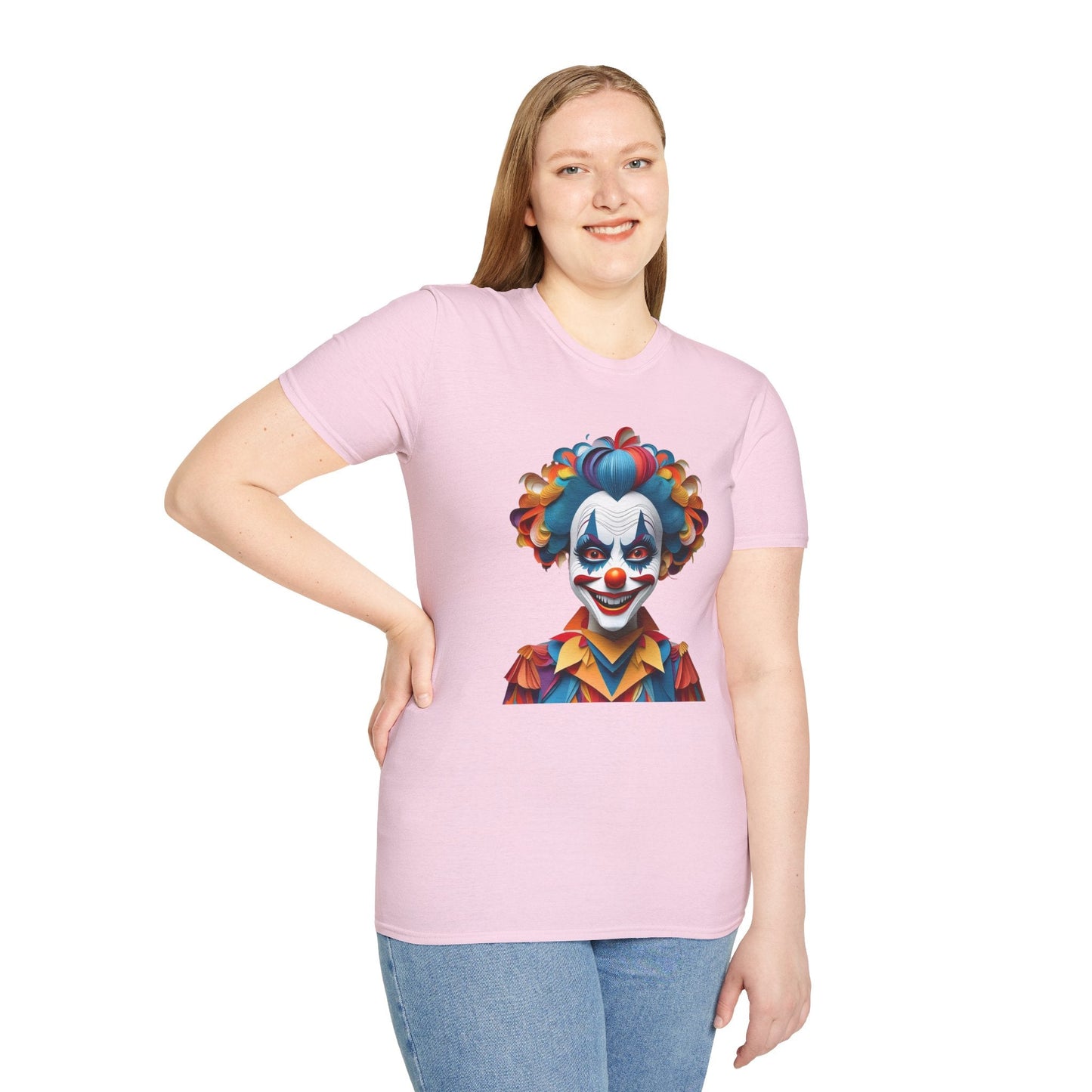 Clown Shirt Unisex T Shirt Short Sleeve Funny Man Circus Tee Gildan Softstyle 64000