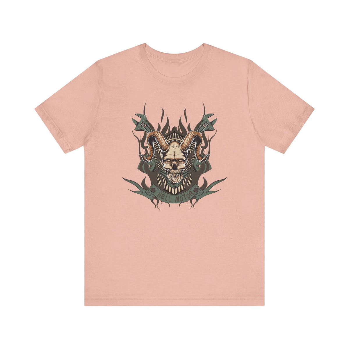 Ram Skull with Horns Tee Gothic Skull Shirt, Dark Tribal Design Unisex Cotton Art-49