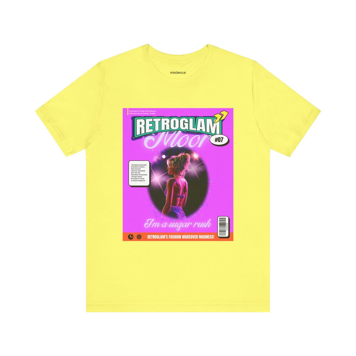 Magazine Cover Graphic Unisex Cotton Bella+Canvas Tee with Retro Poster ab27