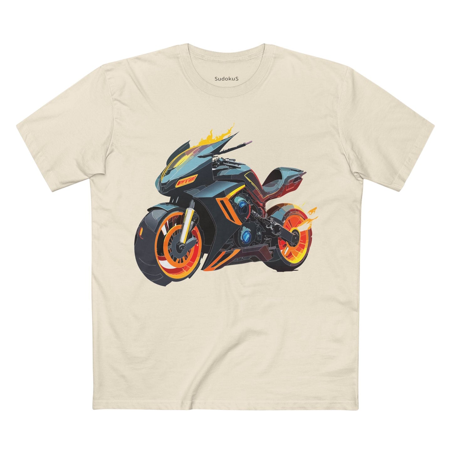 Moto Bike Graphic Unisex 100 Cotton Staple Tee 23
