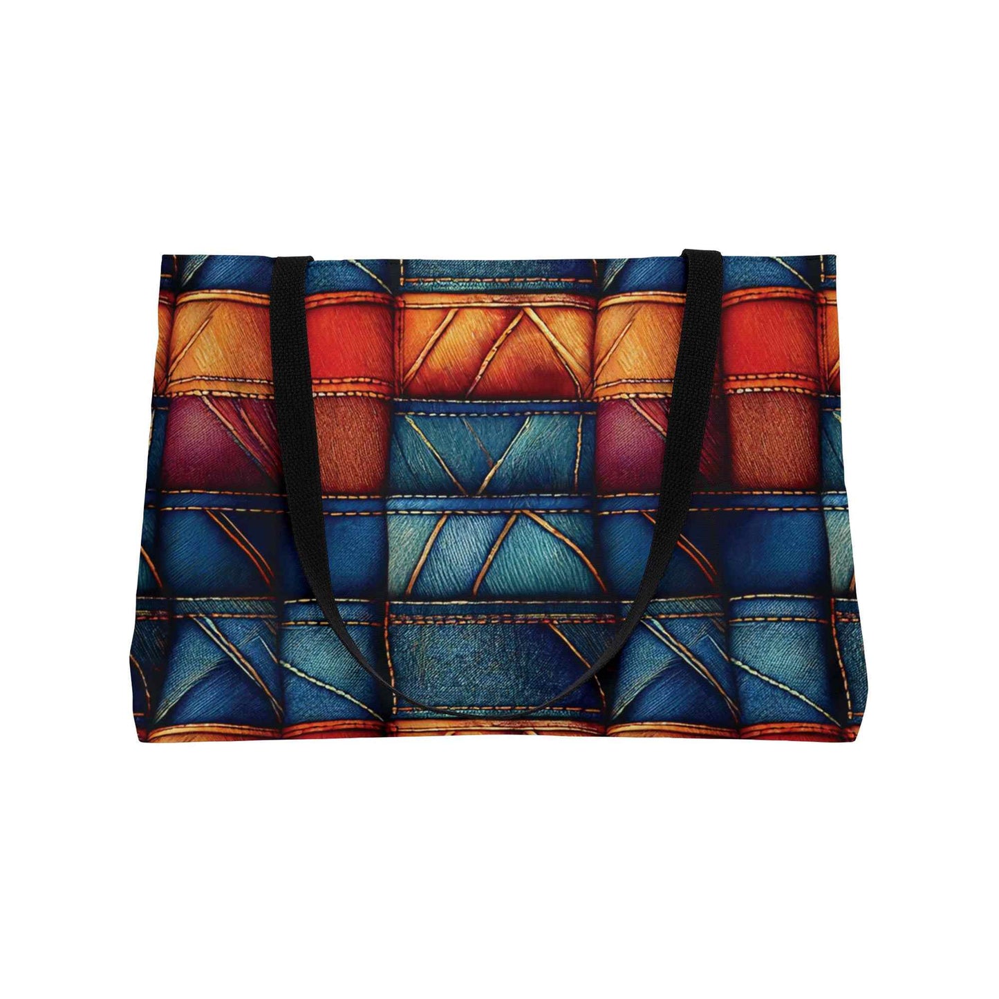 Denim Color Imitation Print Unisex  Weekender Bag  Spun Polyester 24x13 Canvas Bag 10